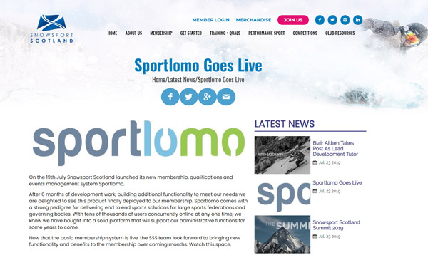 Snowsport Scotland announce SportLoMo Membership, Events, Qualficiations system