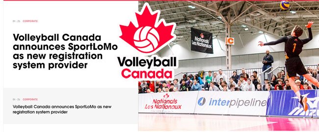 Volleyball Canada Announce SportLoMo as New Registation System provider