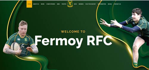 Featured latest website, Fermoy Rugby Club, Cork, Ireland