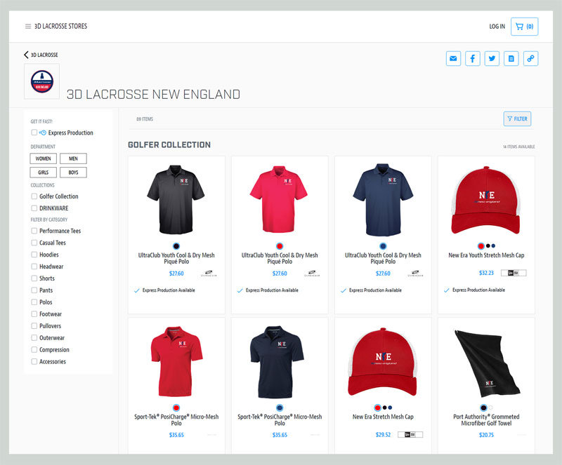 Get a custom Club Store, Sell uniform and gear