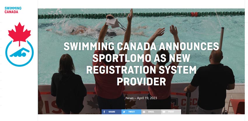 Swimming Canada announce Registration System partnership with SportLoMo