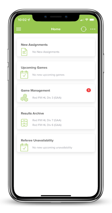 Referee and Game Officials App