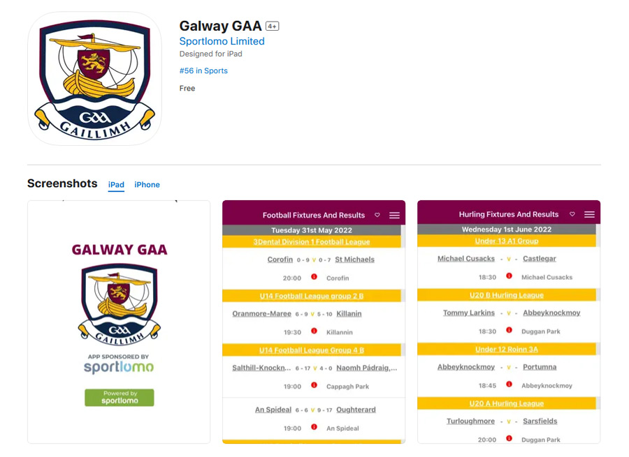 New Galway GAA Official app in IOS & Google app stores