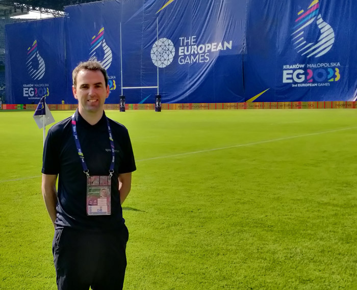 Eoin Carney, SportLoMo’s Project Manager for European Rugby, supported Rugby Europe in Krakow at the Games.