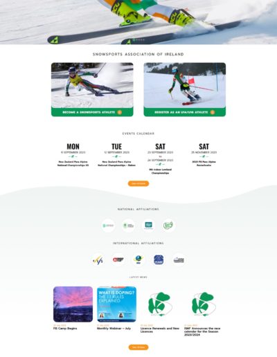 Snowsports Association of Ireland website developed June 2023