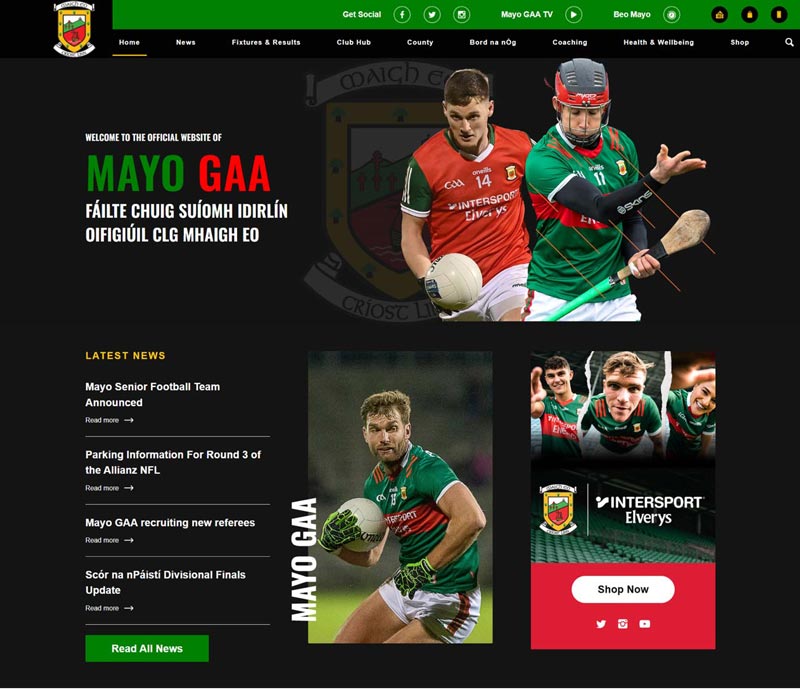 Mayo GAA new website developed by Sportlomo