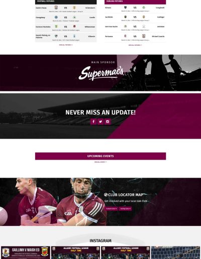 Galway GAA new website screenshot march 2024