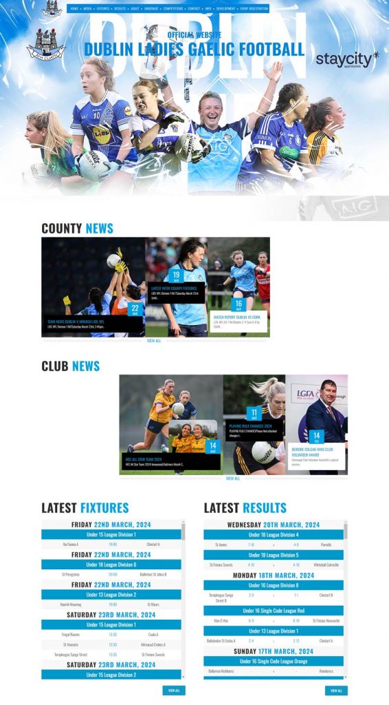 Dublin Ladies Gaelic Football new website