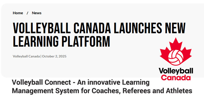 Volleyball Connect an innovative Learning Management system (LMS) for coaches, referees and athletes